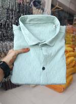 Dubby Popcorn Turquoise Blue Casual Wear Box Line Mens Shirt